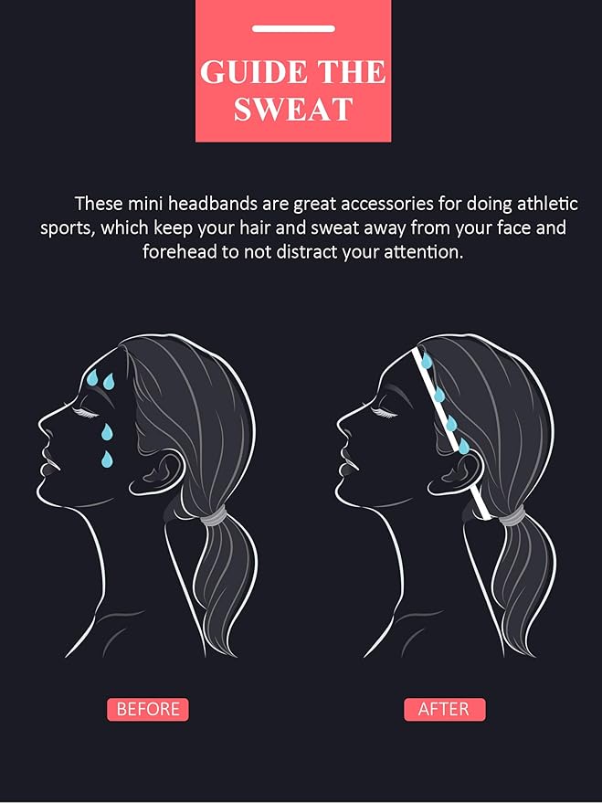 4 Pieces Elastic Sports Headbands Thick Non-Slip Hair Bands for Women and Men