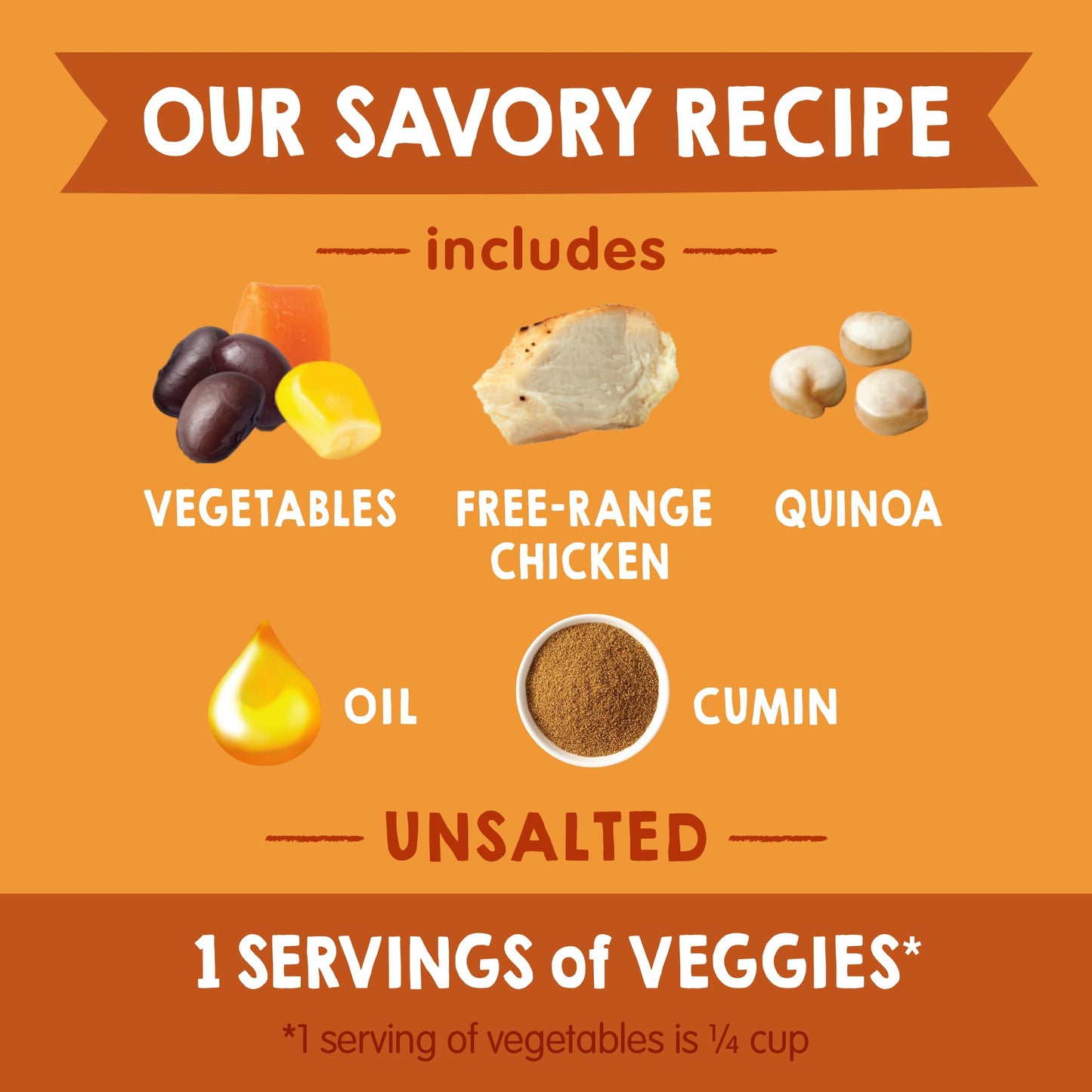 Happy Baby Organics Savory Blends Stage 3 Baby Food Puree, Free Range Chicken, Garden Vegetables & Quinoa Fiesta, 3.5 Ounce (Pack of 16)