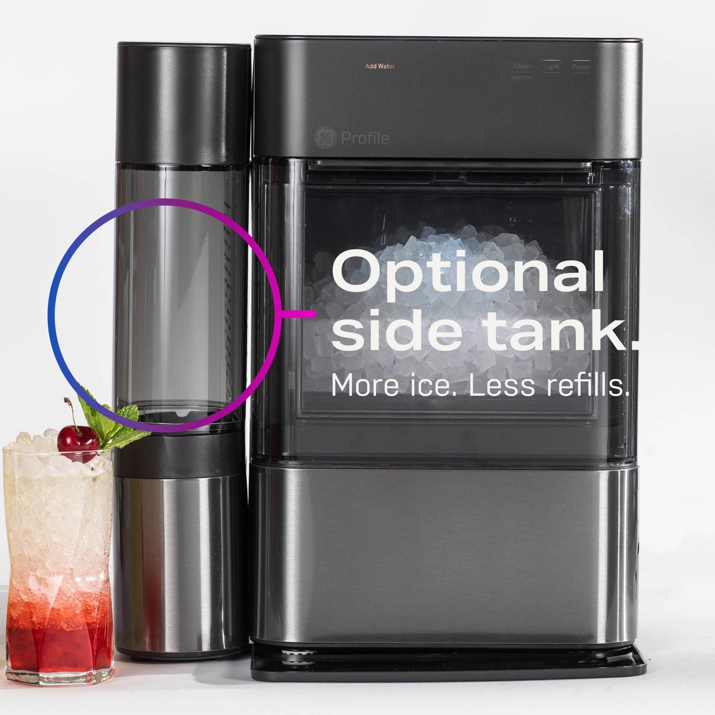 GE Profile Opal 2.0 | Countertop Nugget Ice Maker | Ice Machine with WiFi Connectivity | Smart Home Kitchen Essentials | Black Stainless