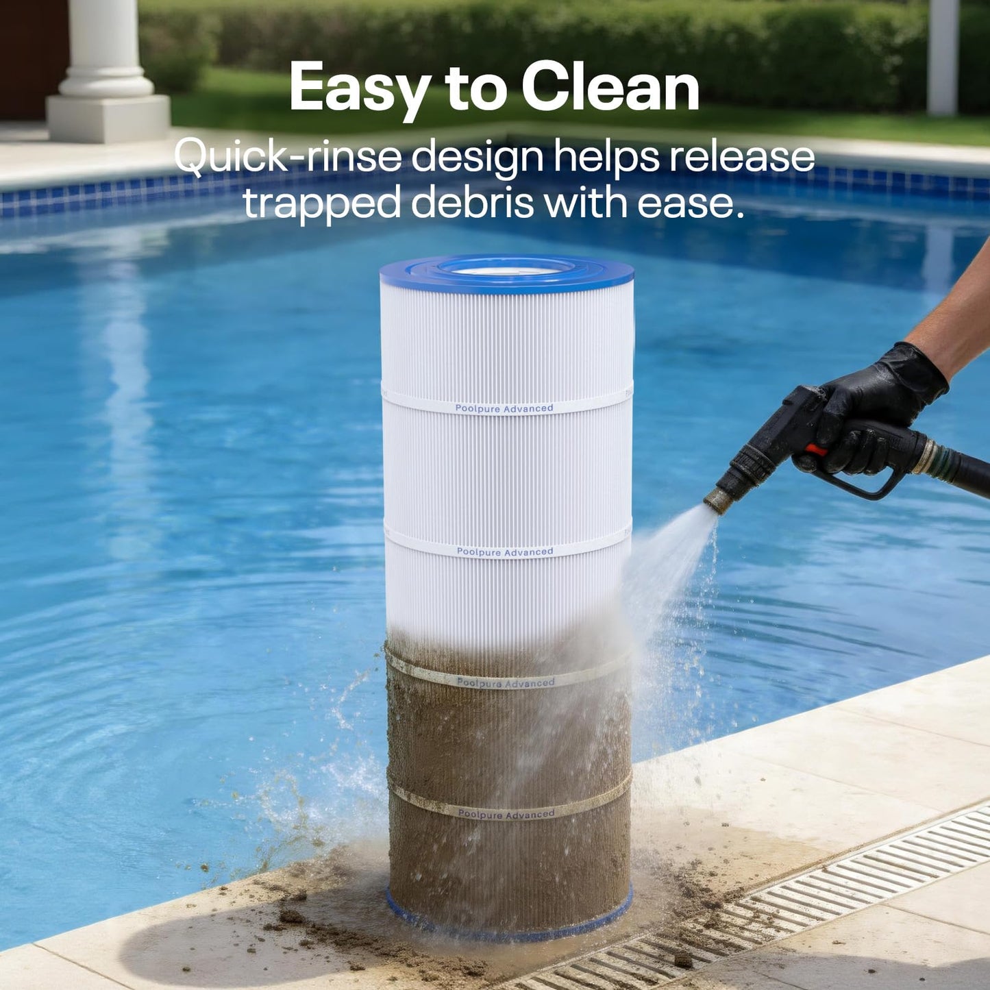 POOLPURE PXST175 Filter Replacement for Hayward X-Stream CCX1750-RE, Filbur FC-1287, Unicel C-8317 Filter Cartridge 1PACK