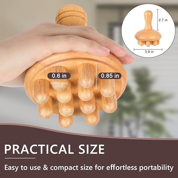 Wood Therapy Massage Tools, Anti Cellulite Massager Body Scraping Lymphatic Drainage Massager,Trigger Point Wood Therapy Gua Sha Tool for Body Sculpting,Back, Legs, Full Body Use