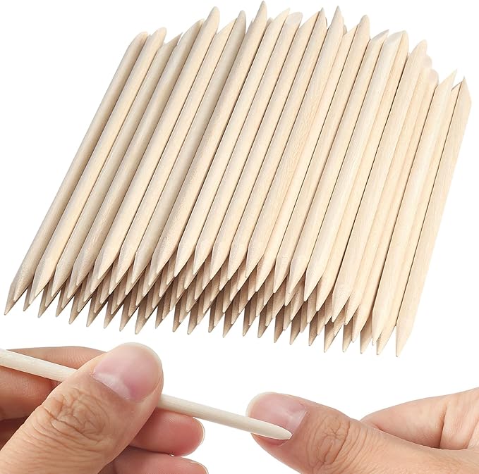 110pcs Nail Care Kit,10pcs Nail Files Different Grit Straight and Half Moon, 100pcs Wooden Nail Care Sticks, Cuticle Manicure and Pedicure Stick for Salon Home (Wooden Kits)