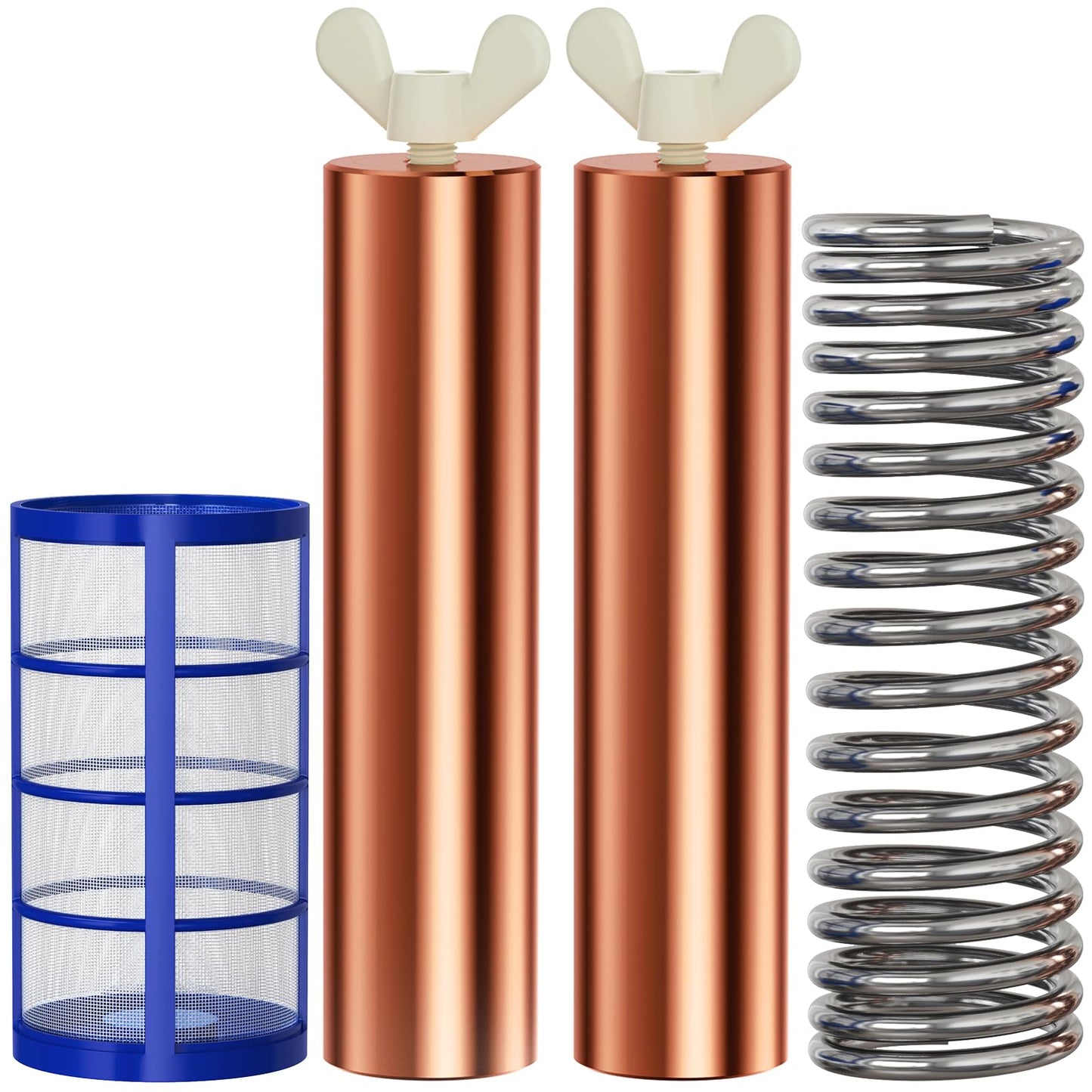 Troxlly Pool Ionizer Copper Replacement Kit (Enhanced Thickened Copper Rod) - 2PCS Replacement Copper Anodes 4.13 x 0.98 Inch Universal Fit for Solar Ionizer, Complete Set with All Accessories