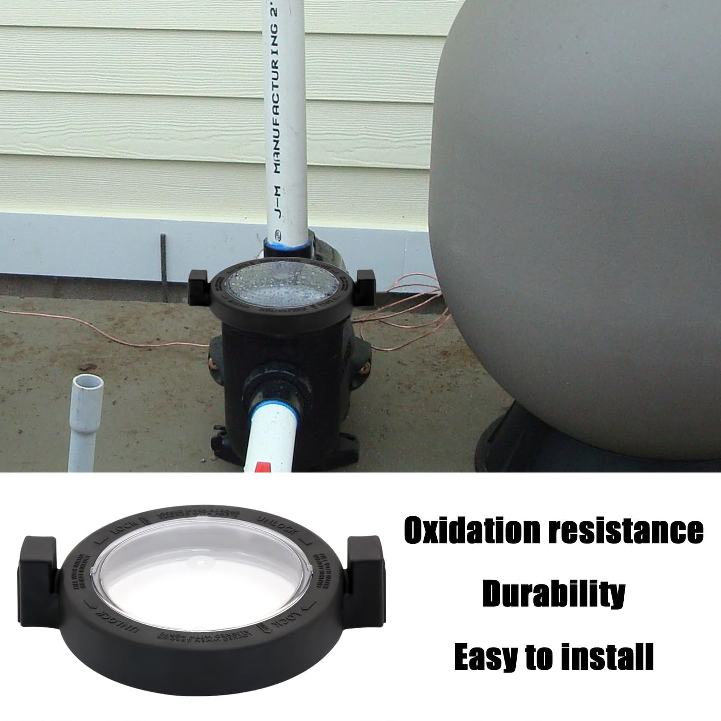 R0445800 Lid with Locking Ring, Pool Pump Lid for Zodiac Jandy Stealth, WaterFall series pump also compatible with Zodiac Jandy ePump variable speed pump and Spa Pumps-model JEP, SHPF, SHPM, SWF