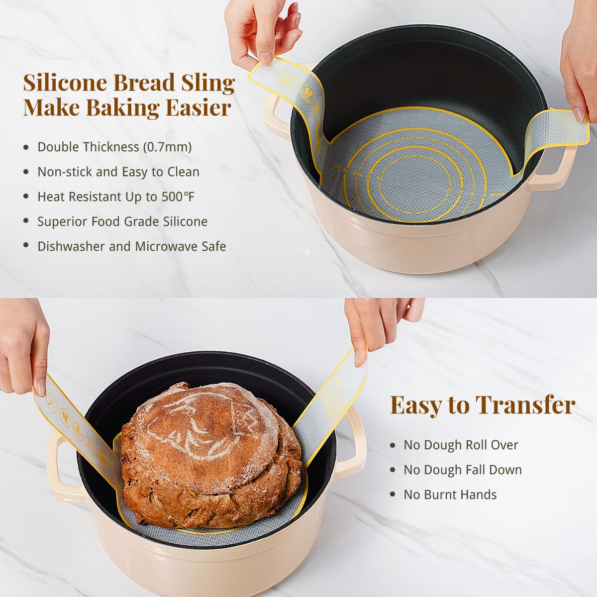 BAVIFY 9 Inch Round Banneton Bread Proofing Basket Sourdough Starter Kit, Sourdough Bread Baking Supplies with Bread Lame, Sling, Spatula, Scraper, Dough Whisk