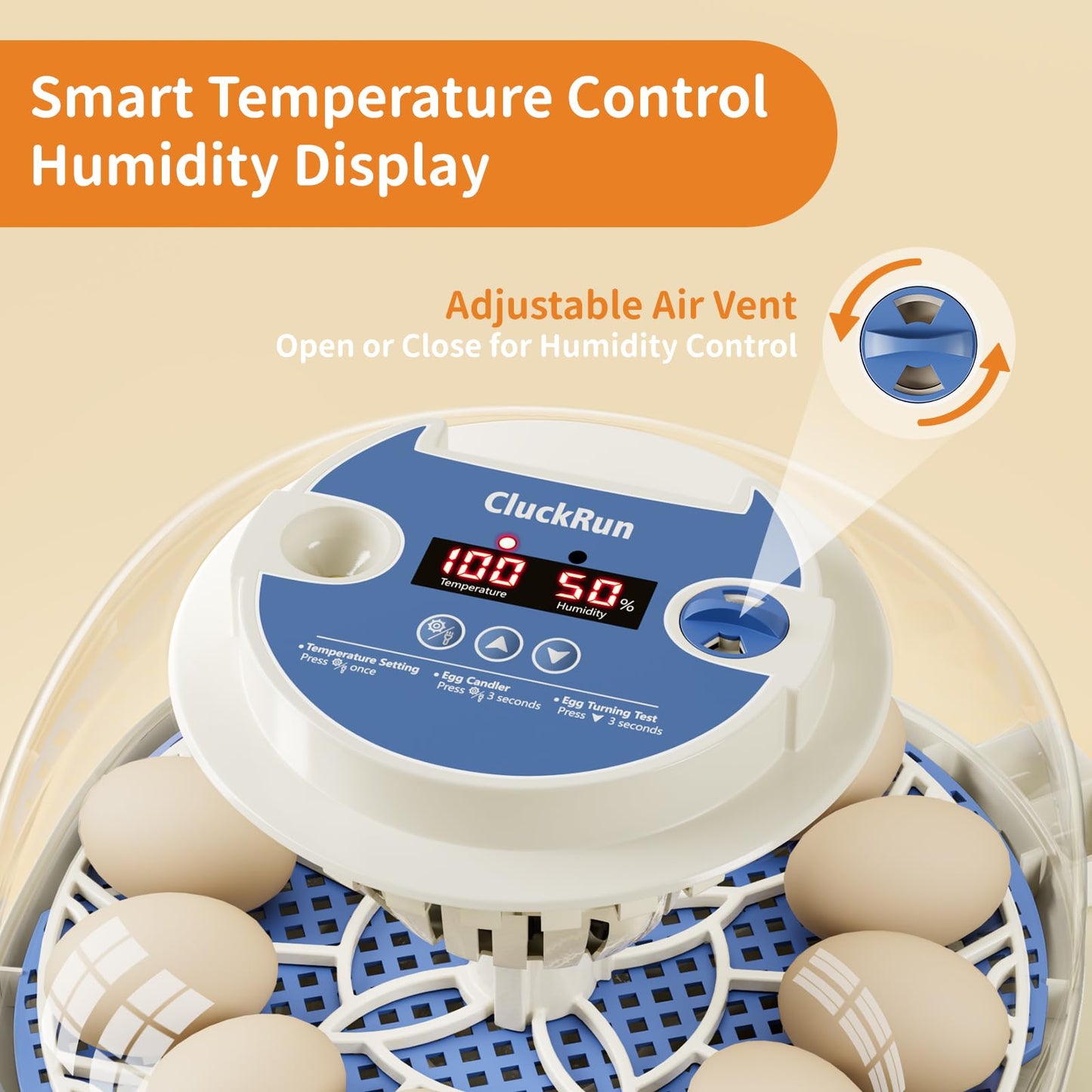 12 Egg Incubators for Hatching Eggs, Temperature and Humidity Control, Automatic Egg Turning, Egg Candler, Automatic Water Refill, for Chicken, Quail & Duck Eggs, Perfect for Home, Farm, Classroom