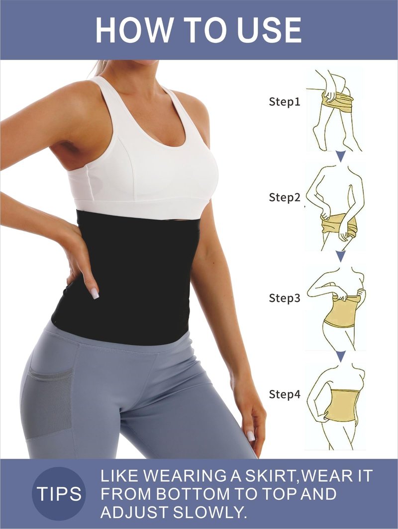Dokelovy Sauna Suit Waist Trainer Band for Women, Waist Trimmer for Weight Loss Shapewear Slimming Belt for Workout Yoga Gym