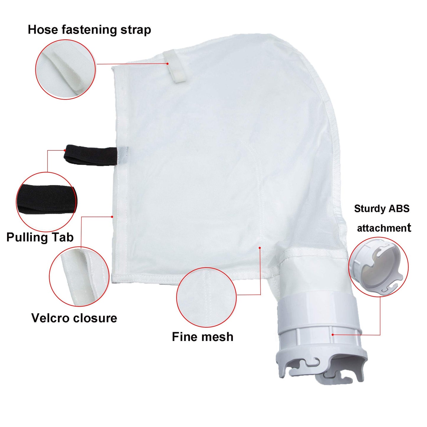 ATIE Pool Cleaner Fine Mesh Bag with Hook and Loop Fastener Enclosure Compatible with Pentair Kreepy Krauly Legend, Platinum Pool Cleaner Debris Bag 360002 and EU16 Bag (2 Pack)
