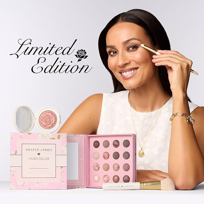 LAURA GELLER NEW YORK Angled Blush Brush - Sculpting & Blending Brush for Blush, Bronzer & Contour - Soft Vegan Bristles - Draper James Limited Edition