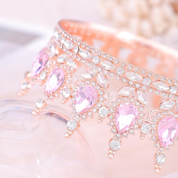 Queen Crown for Women Crystal Tiara for Women Rhinestone Wedding Headband for Bride Hair Accessories for Costume Birthday Party Prom Gifts