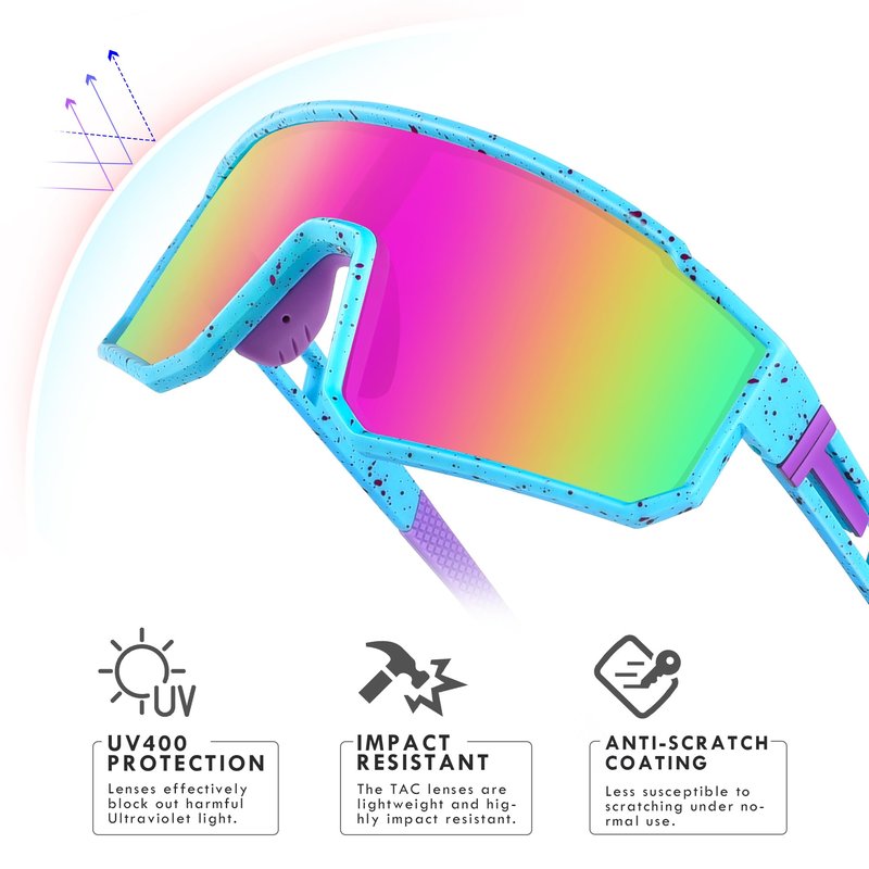 Derowern Youth Baseball Sunglasses, Kids Polarized Sports Sun glasses, Lightweight TR90 Frame UV400 Protection Outdoor Glasses for Boys Girls Softball Cycling Golf
