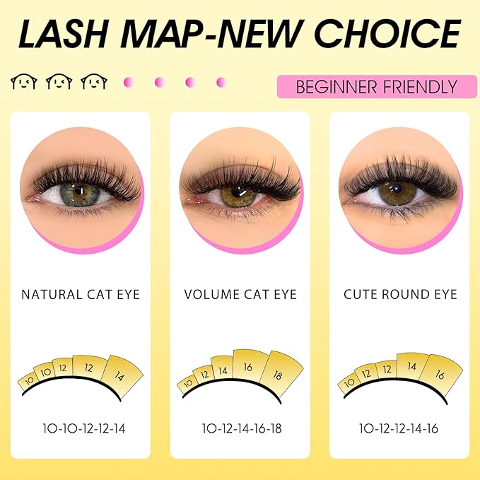 Lash Clusters Kit Eyelash Extension Kit Lash Clusters D 10-18mm Mix 40D Individual Lashes with Lash Bond and Seal and Remover Lash Applicator for Lash Extension Beginners(40D 10-18MM Kit)