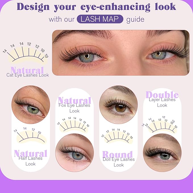 Natural Lash Clusters 10-14MM Thin Lash Band Short Eyelash Clusters Eyelash Extension Soft Cluster Lashes C-curly Individual Lashes DIY Lash Extension Beginner-friendly by Newcally