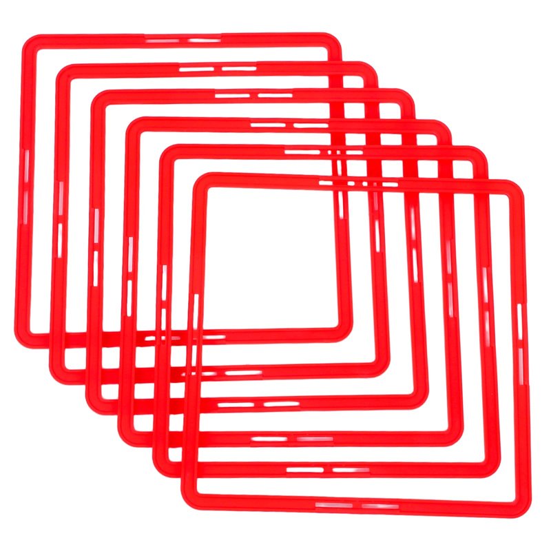 POPETPOP Square Agility Rings, 6pcs Speed Rings, Youth Agility Footwork Training Speed Hurdles Ladder Fitness Equipment Sport Workout Home Gym