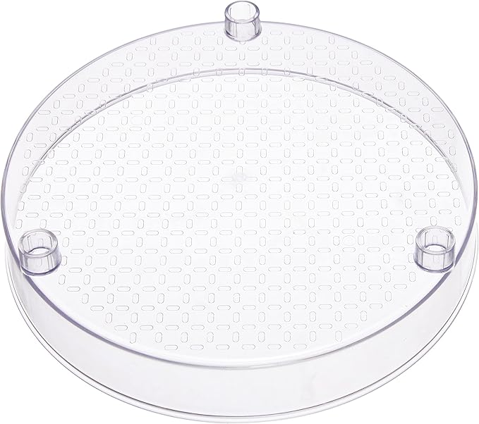 Amazon Basics Lazy Susan Turntable Organizer for Spices and Condiments, 9" Diameter, 2 Tier, Clear