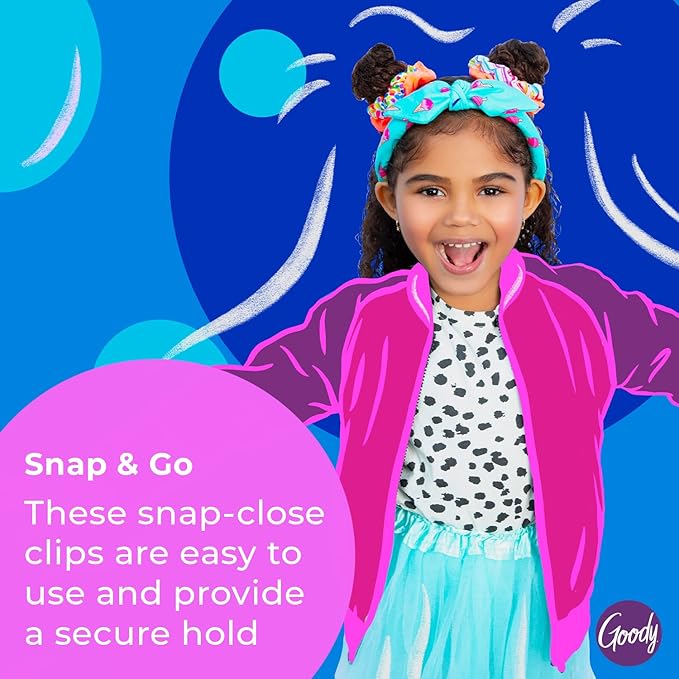 Goody Kids Mini Epoxy Contour Snap Clips - 8 Count, Daisy Charm - Just Snap Into Place - Suitable for All Hair Types - Pain-Free Hair Accessories for Women and Girls - All Day Comfort