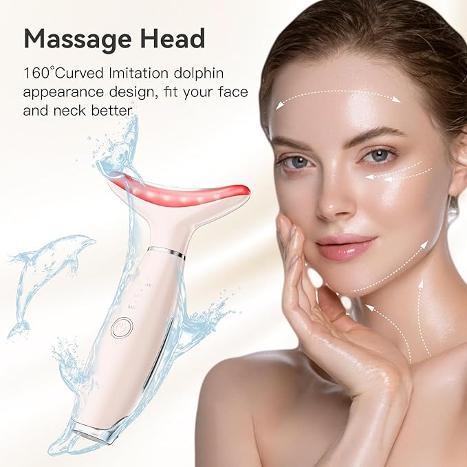 Neck Face Massager, Portable Face Sculpting Tool, 3 Modes Facial Massager, Face Massager Tool for Skin Care (Nude)