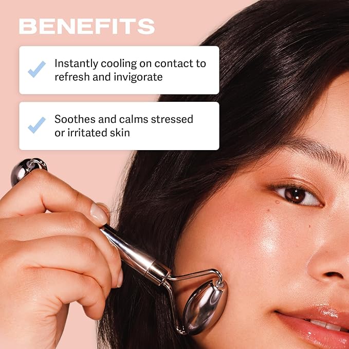 Sacheu Gua Sha Facial Tools Stainless Steel Muscle Scraper Bundle — Metal Face Roller & Gua Sha for Enhanced Lymphatic Drainage, Metal Face Sculpting Tool with Travel Pouch