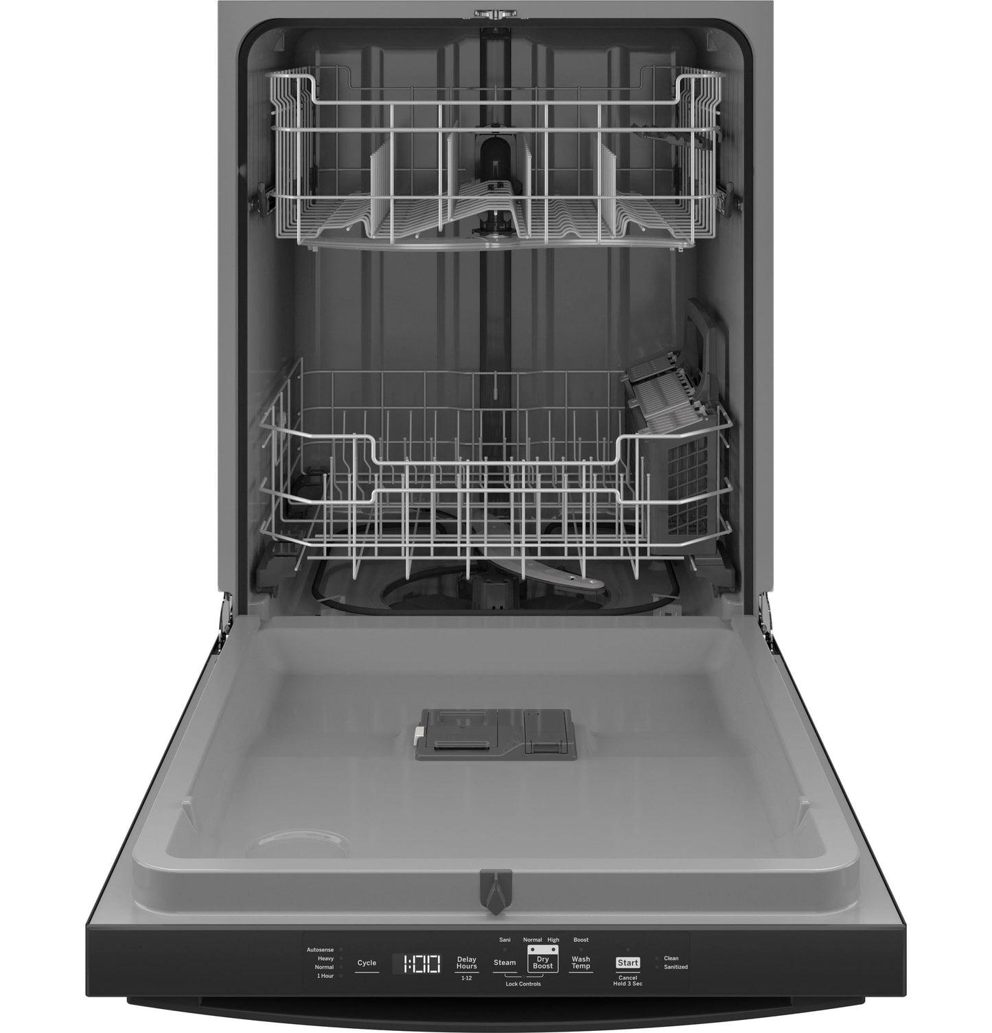 GE 24 in. Built-in Tall Tub Top Control Black Dishwasher w/Sanitize, Dry Boost, 52 dBA GDT550PGRBB