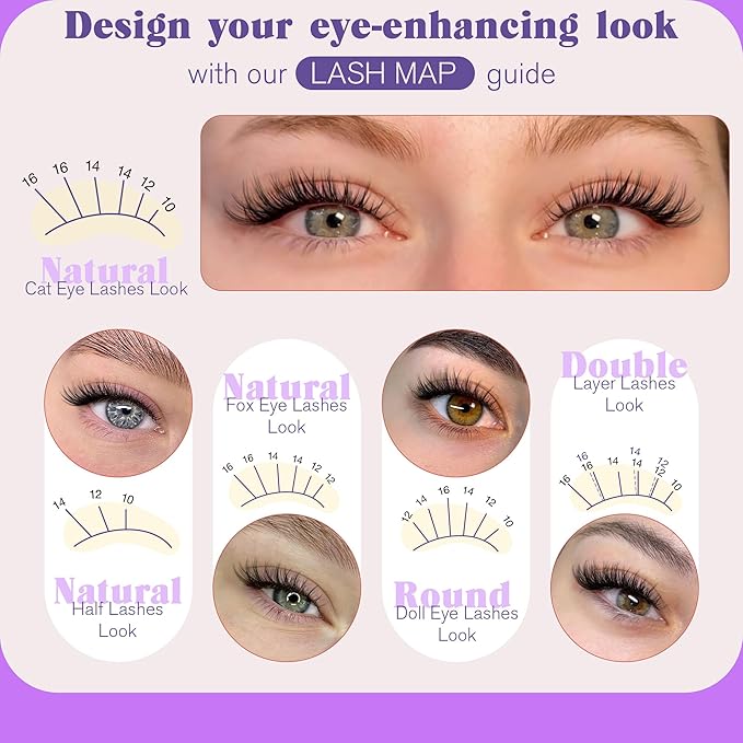 Eyelash Clusters Wispy Lash Clusters Natural Look Soft Individual Lashes 10-16MM Cluster Eyelash Extension CD Curly DIY Lash Extension at Home Easy Application by Newcally