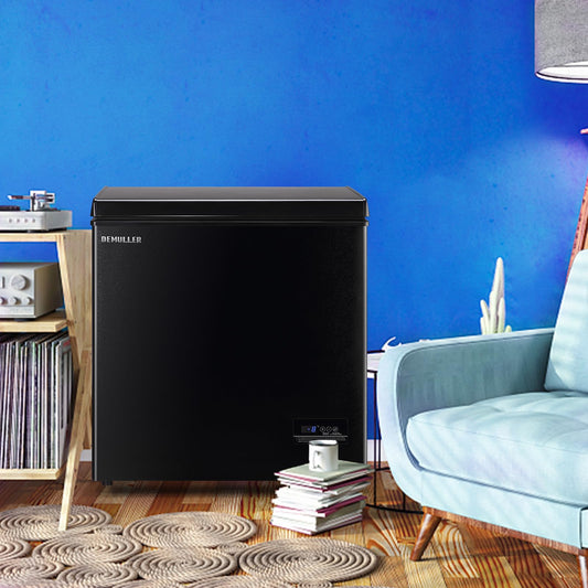 DEMULLER 5.0 CU.FT Deep Freezer Top Open Door Mini Chest Freezer with Removable Storage Basket for Home Kitchen Garage