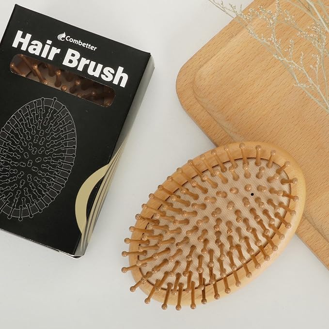 Natural Bamboo Hair Brush(No handle) for Hair Growth, Massaging Scalp, Detangling Brush for Women, Men & Kids, Natural Wooden Hairbrush for All Hair Types