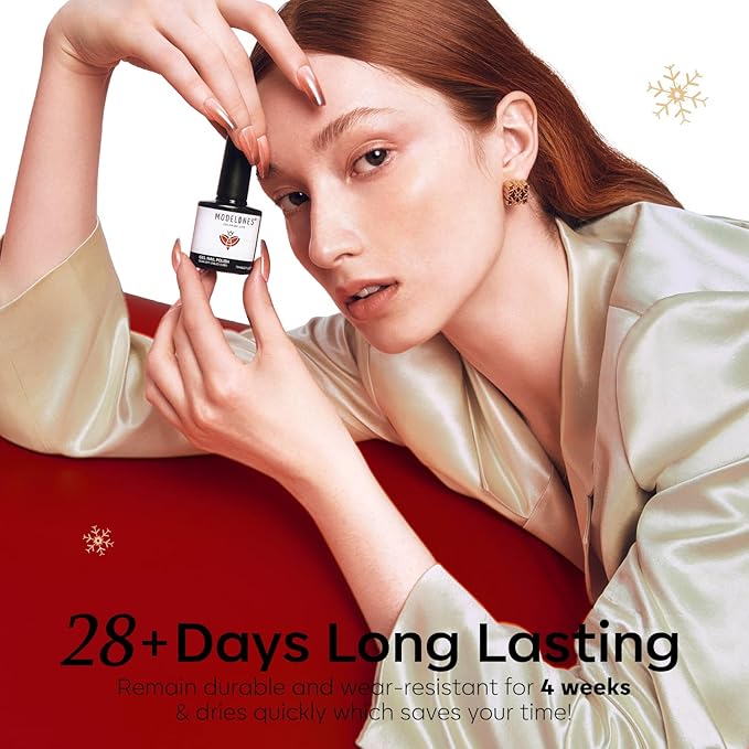 modelones Christmas Gel Nail Polish Set, Winter Cat Eye Red Dark Green Blue Glitter Gold Silver Gel Polish Kit Soak Off Nail Art Manicure Home Gift for Women Girls