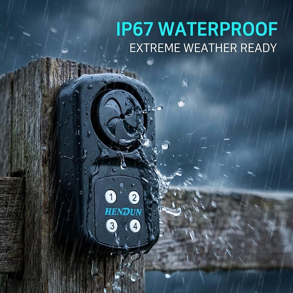 HENDUN Outdoor Door Alarm with Remote Keypad, Waterproof IP67,Inground Pool Safety Alarm,Gate Open Sensor, 140 dB Super Loud, Prying Door Entrance Alert (1 Pack)