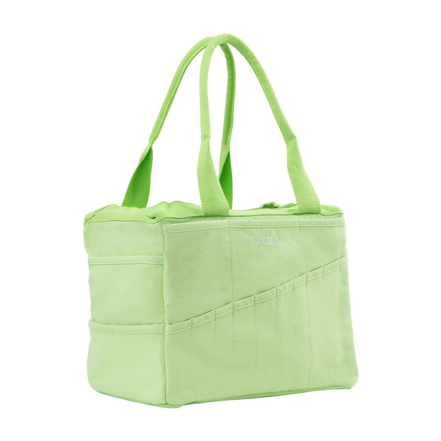 Soolla Studio Bag: Pottery Tool Bag & Craft Storage, Art Supply Organizer, Washable Tote, Knitting Yarn, Crochet Projects, 30 Pockets, 20+ Canvas Colors, Gift For Artists & Teachers (Lime Drip)