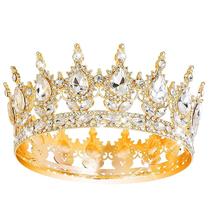 YOUlDIANZI Queen Crown Rhinestone Wedding Crowns and Tiaras for Women Costume Party Hair Accessories Princess Birthday Crown Crystal Bridal Crowns