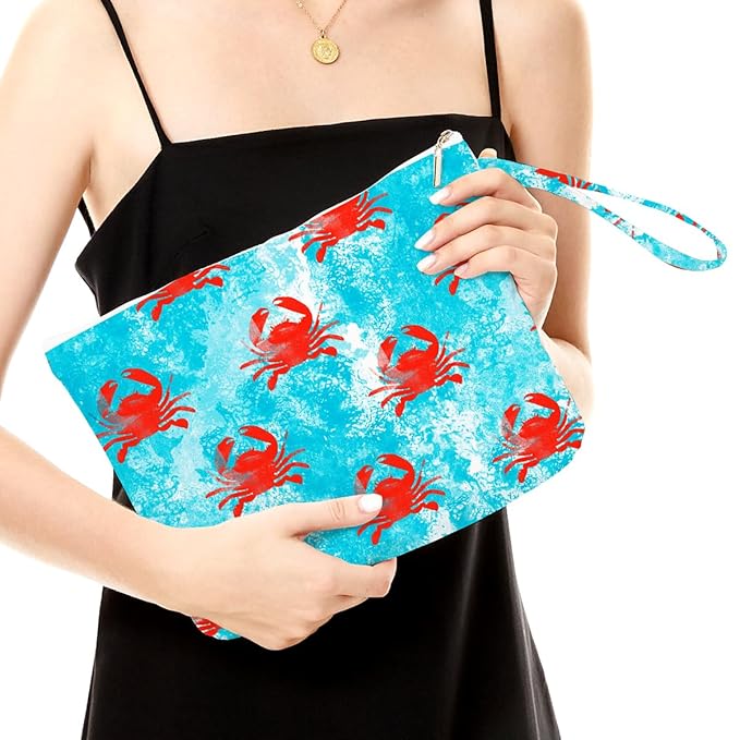 Fokongna Wet Bag, Travel Makeup Bag, Wet Dry Bag, Wet Bag for Swimsuit, Beach Pool Diapers Dirty Yoga Gym Clothes Zipper Pouch for Women Sister Friends Wet Bag Ocean Sea Shells Beach Starfish.349