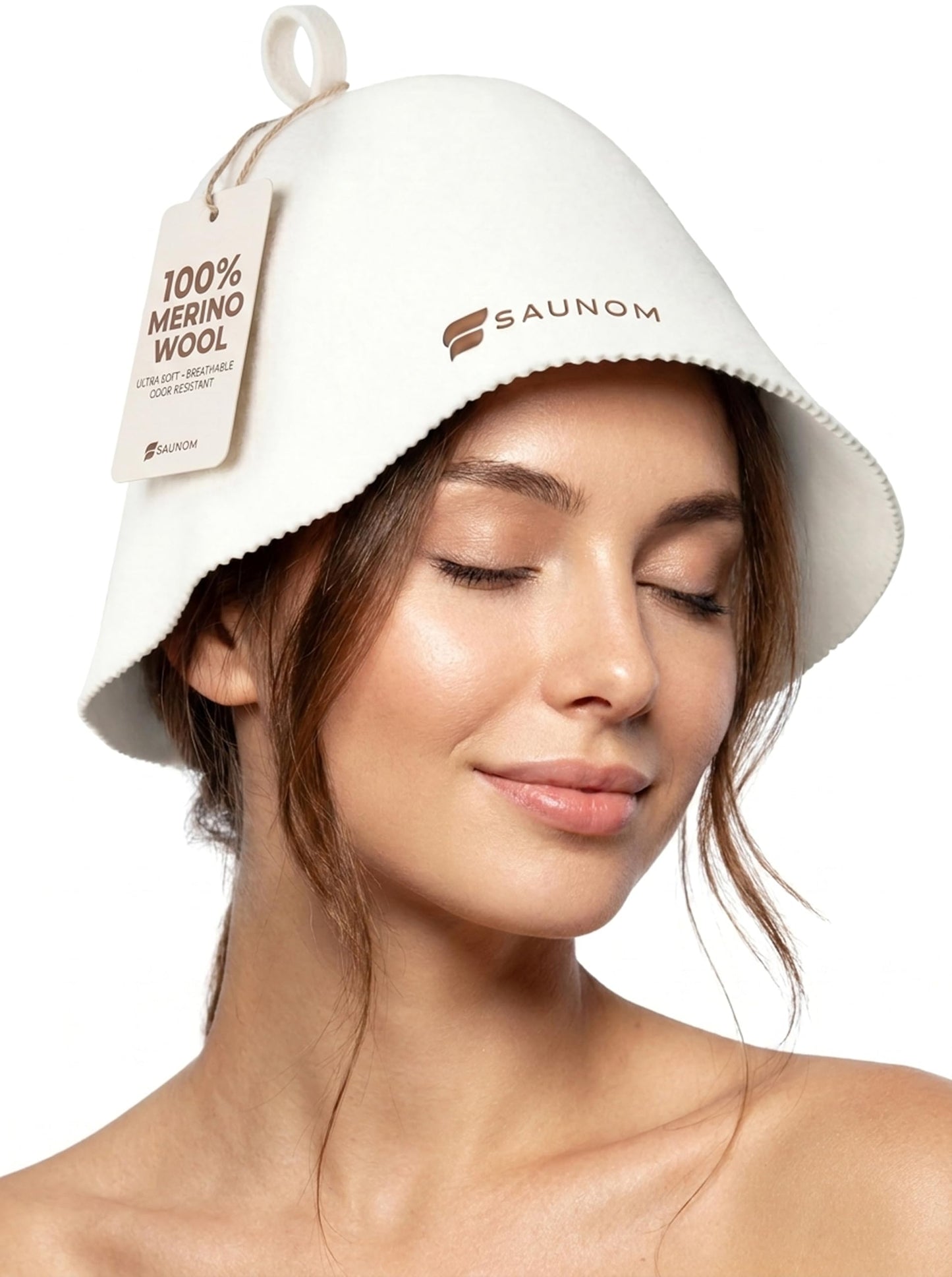 SAUNOM Premium Ultra Soft Sauna Hat for Women and Men — 100% Merino Wool — Ultra Soft, Breathable, Itch-Free and Odor Resistant Sauna Cap — Ideal Banya Hat