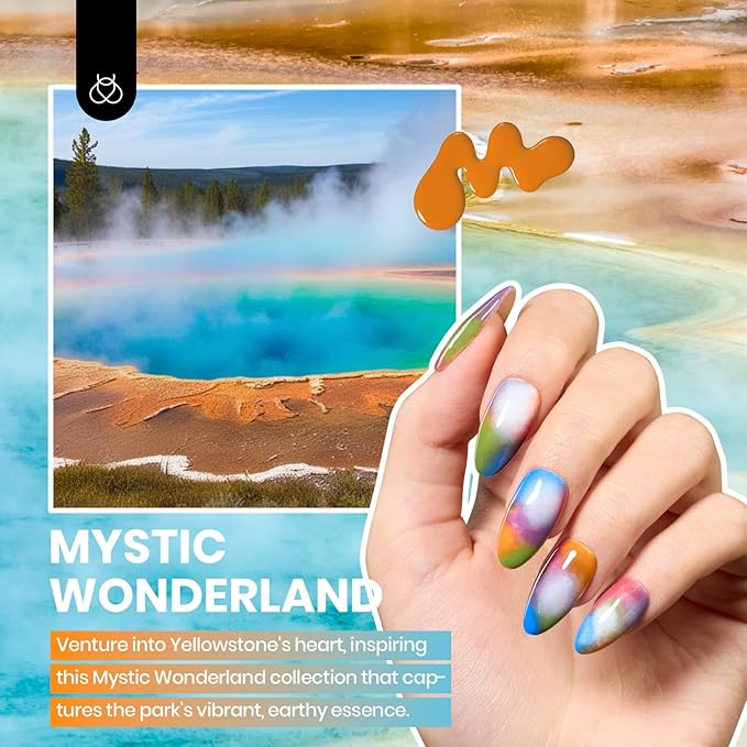 Beetles Gel Nail Kit, Mystic Wonderland Gel Polish Set, 36 Colors Burgundy Brown Orange Red Polish Kit with Base Coat Glossy Matte & Glitter Top Coat Soak Off UV Led Nails Gifts for Women