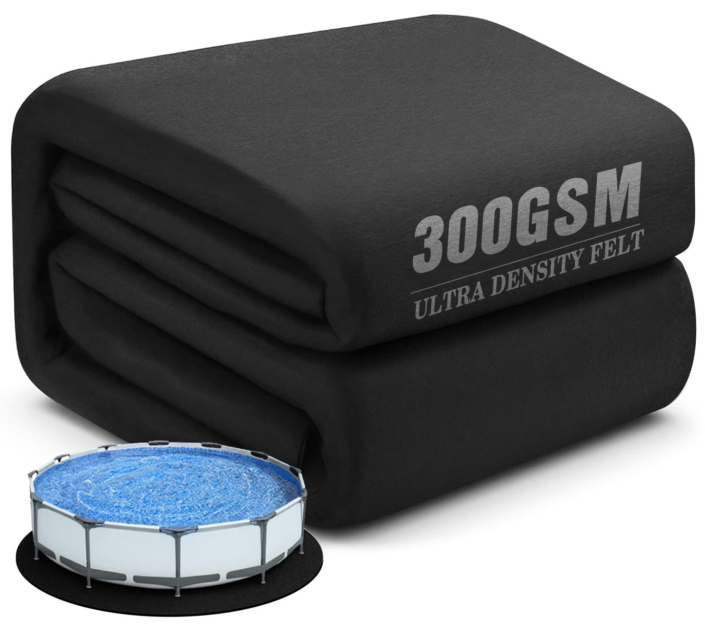UIRWAY 18Ft Pool Pad for Above Ground Pool, [2026 New Pool Pad 300G/M² Thicker] Outdoor Padding for Under Pool Against Tearing, Weed Barrier, Puncture Proof Round Swimming Pool Mat Prolong Liner Life