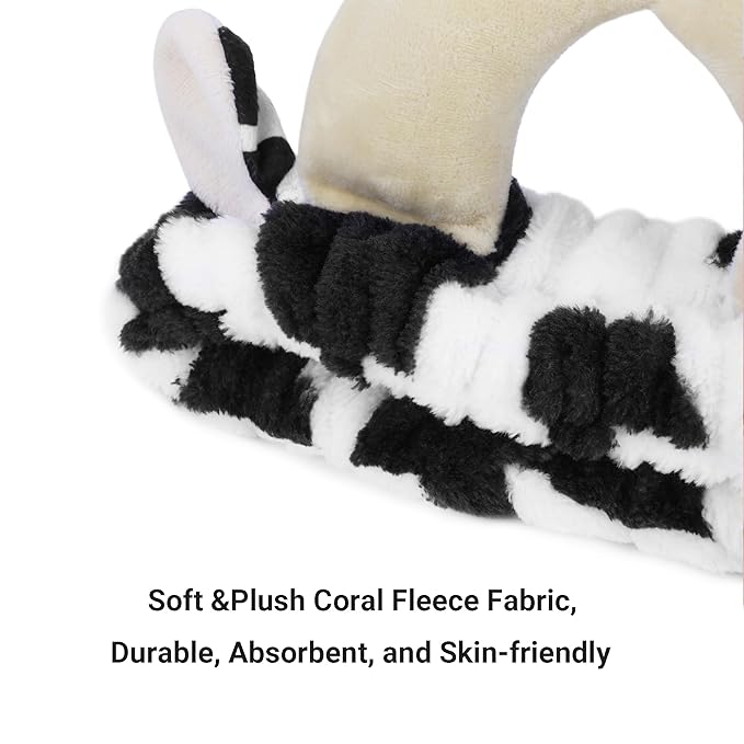 Facial Spa Headband Cosmetic Makeup Skincare Headband for Washing Face Makeup (Cow)