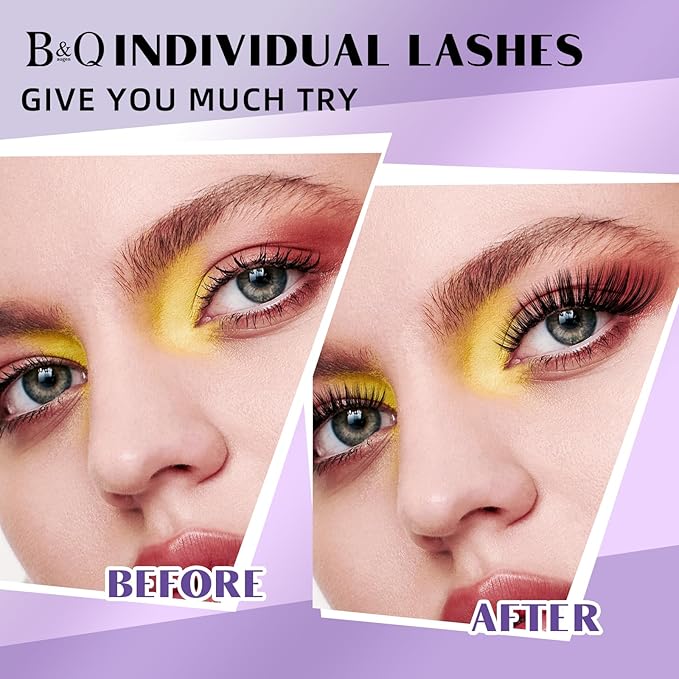 DIY Lash Extension Kit 280pcs Individual Lashes Cluster D Curl Eyelash Extension Kit Lash Clusters with Lash Bond and Seal and Lash Applicator Tool (KIT,40D+50D-D-9-16MIX)