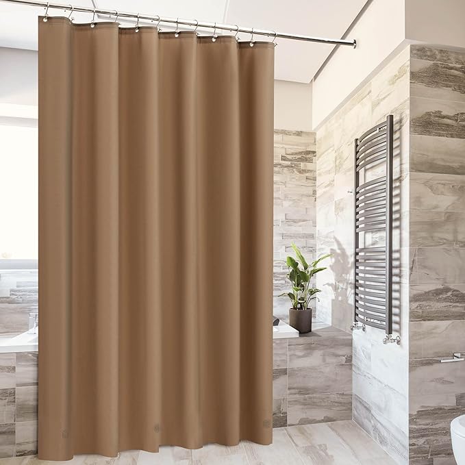 Barossa Design Brown Shower Curtain Liner - Premium PEVA, BPA & PVC Free, No Chemical Smell, Lightweight Standard Size Shower Curtain with 3 Magnets, Metal Grommets - Brown