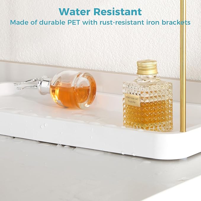 Vtopmart 2-Tier Bathroom Countertop Organizer, Vanity Dresser Counter Tray Shelf for Skincare, Perfume, Makeup, Gold