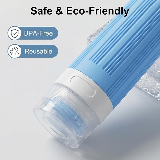 Vitog 16 Pack Travel Bottles Set, TSA Approved Silicone Toiletry Containers for Shampoo & Conditioner, Leak Proof Refillable Traveling Size Liquid Containers, Travel Essentials Toiletry Bottles