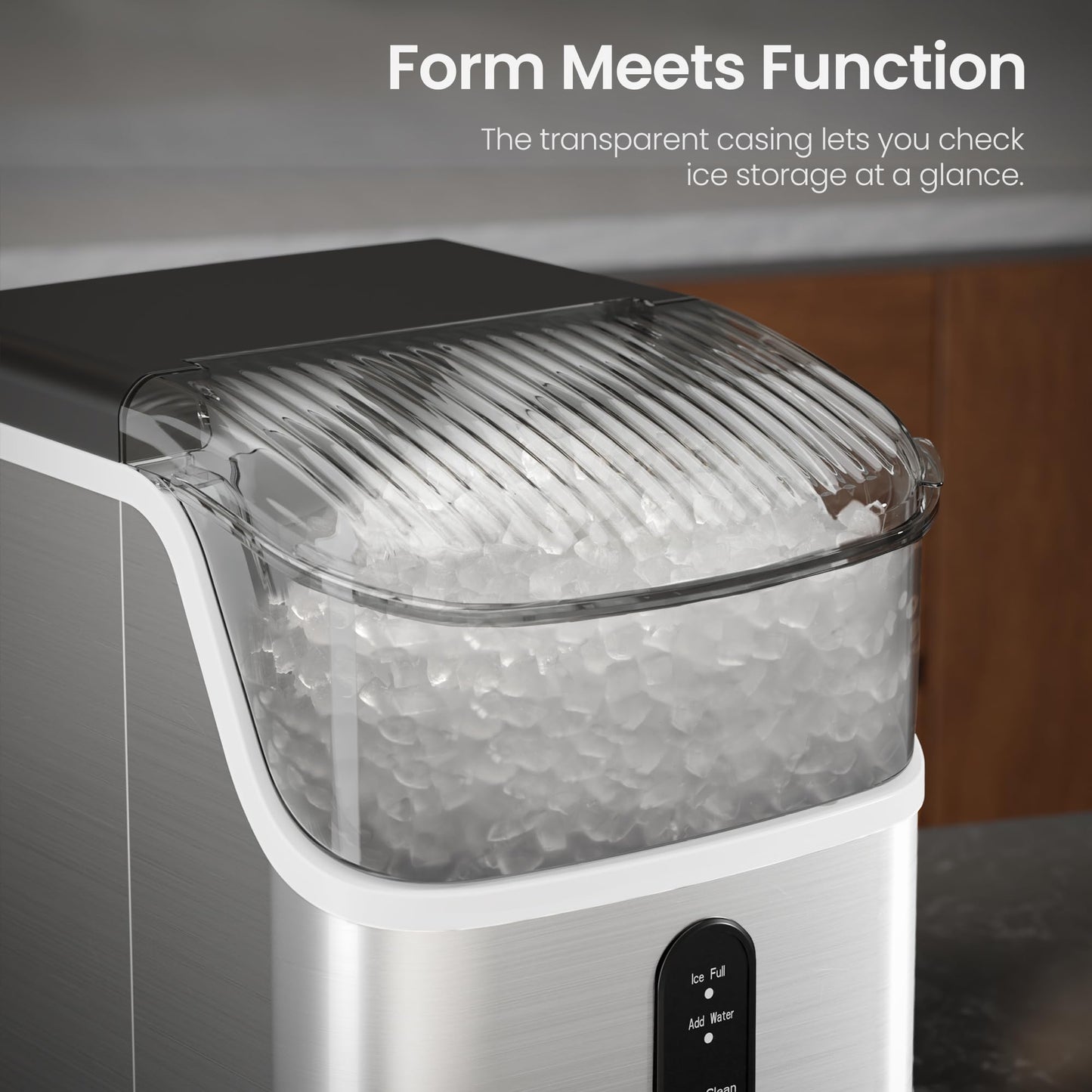 Kismile Nugget Ice Makers Countertop,Pebble Ice Maker Machine with Chewable Ice, 35lbs/Day,One-Click Operation,Self-Cleaning,Pellet Ice Maker Countertop for Home/Kitchen/Office