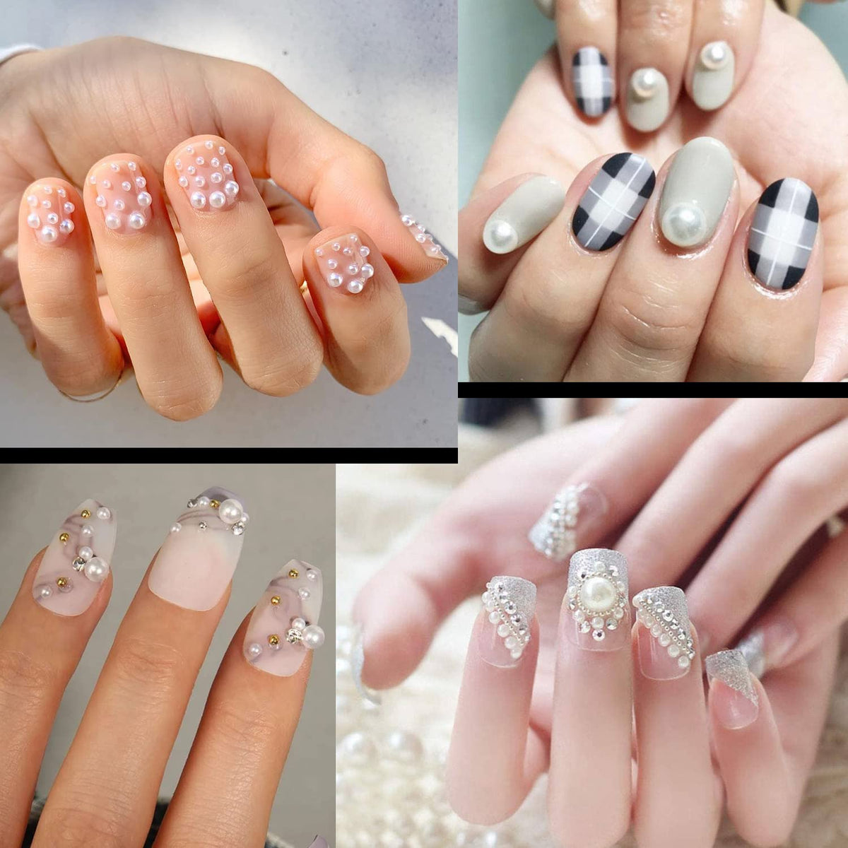 Flat Back Rhinestone+Half Round Pearl Kits Colorful Rhinestones+White Pearls with Picker Pencil and Tweezer for Home DIY and Professional Use
