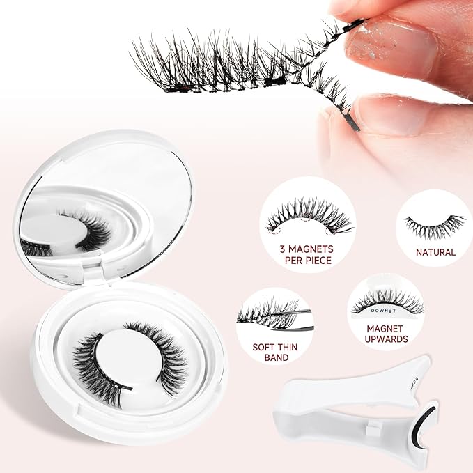Higu clace Magnetic Eyelashes with Applicator Soft Magnetic Lashes Natural Look Wispy Magnet Lashes Easy to Wear and Remove Ã¯Â¼ÂDJCX-C03Ã¯Â¼Â