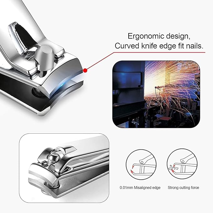 Manicure Set Nail Clipper Set Women Men Travel Manicure Kit Nail Clipper Kit Personal Care Tools with Case Fingernail Clippers Manicure Pedicure Tools Grooming Kit Gifts for Women Men Teens Family
