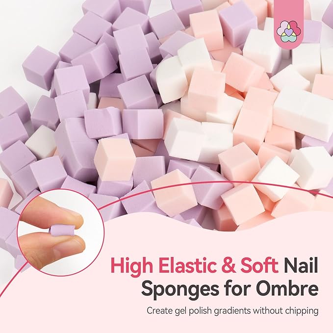 SAVILAND 100PCS Nail Sponges for Ombre: Purple Nail Art Sponges With Grabbing Pen Ombre Nail Sponge Gradient Nail Tools Aura Nails Ombre Nail Brush Professional Home DIY Nail Art Salon