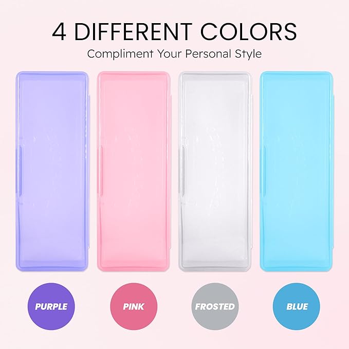 Beauticom Personal Box Storage Case for Professional Manicurist Nails Pedicure (Large Size) (4 Pieces, PINK)