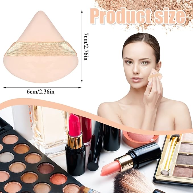 Pimoys 6 Pieces Powder Puff Face Triangle Makeup Sponge Soft Powder Puffs for Loose Powder Foundation Sponge Setting Powder Puff Makeup Tool