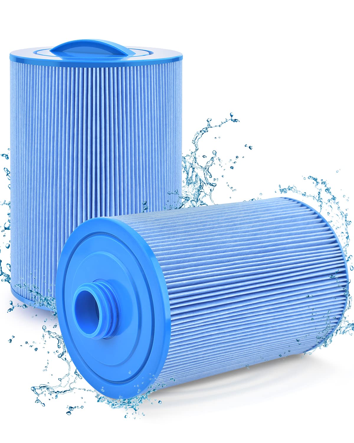 PACETAP Spa Filter Replacement for Pleatco PWW50P3, Unicel 6CH-940, Filbur FC-0359, Waterways 817-0050, 2 Pack 1 1/2" Coarse Thread Spa Hot Tub Filter for Waterway Vita Aber, Viking (Premium Blue)