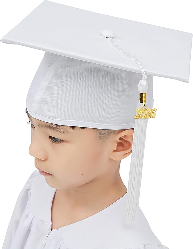 GraduationMall Matte Kindergarten & Preschool Graduation Cap for Kids with 2026 Tassel Black
