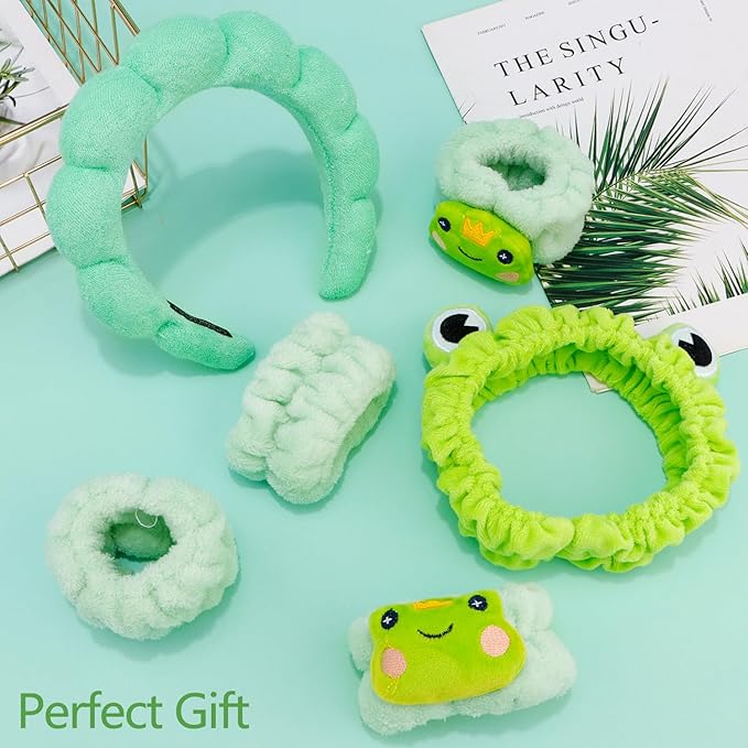 Chanaco Face Wash Headband & Wrist Bands for Washing Face - Funny Gifts for Women & Cute Hair Accessories for Girls