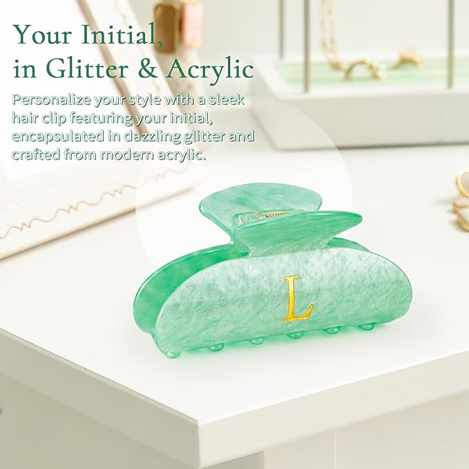 Christmas Gifts for Teenage Girls Birthday Gift for Girls Cute Hair Clips Initial Claw Teacher Gifts for 3 4 5 6 7 8 9 10 11 12 13 Year Old Girl Christmas Gift for Women - Green,S